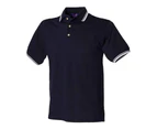 Henbury Mens Cotton Pique Polo Shirt (Navy/White) - PC6309