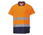 Portwest Mens Contrast Hi-Vis Comfort Safety Polo Shirt (Orange/Navy) - PW845