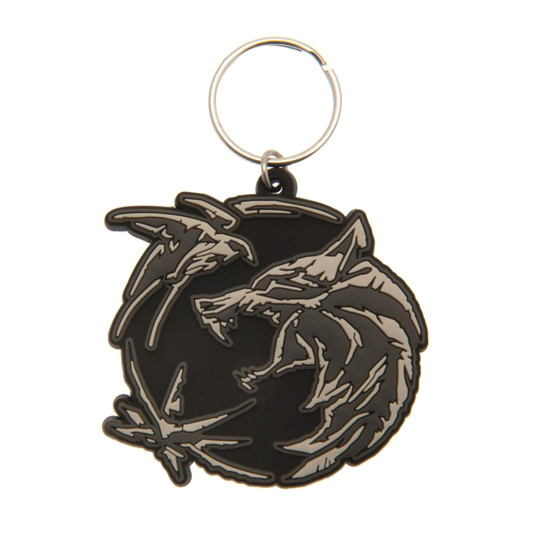 The Witcher Wolf Swallow Star Rubber Keyring (Black/Grey) - PM2413