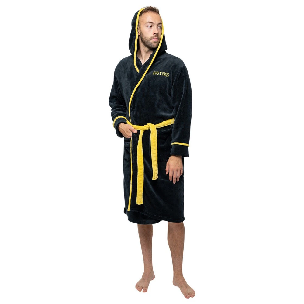 Guns N Roses Unisex Adult Classic Logo Dressing Gown (Black/Yellow) - RO1459