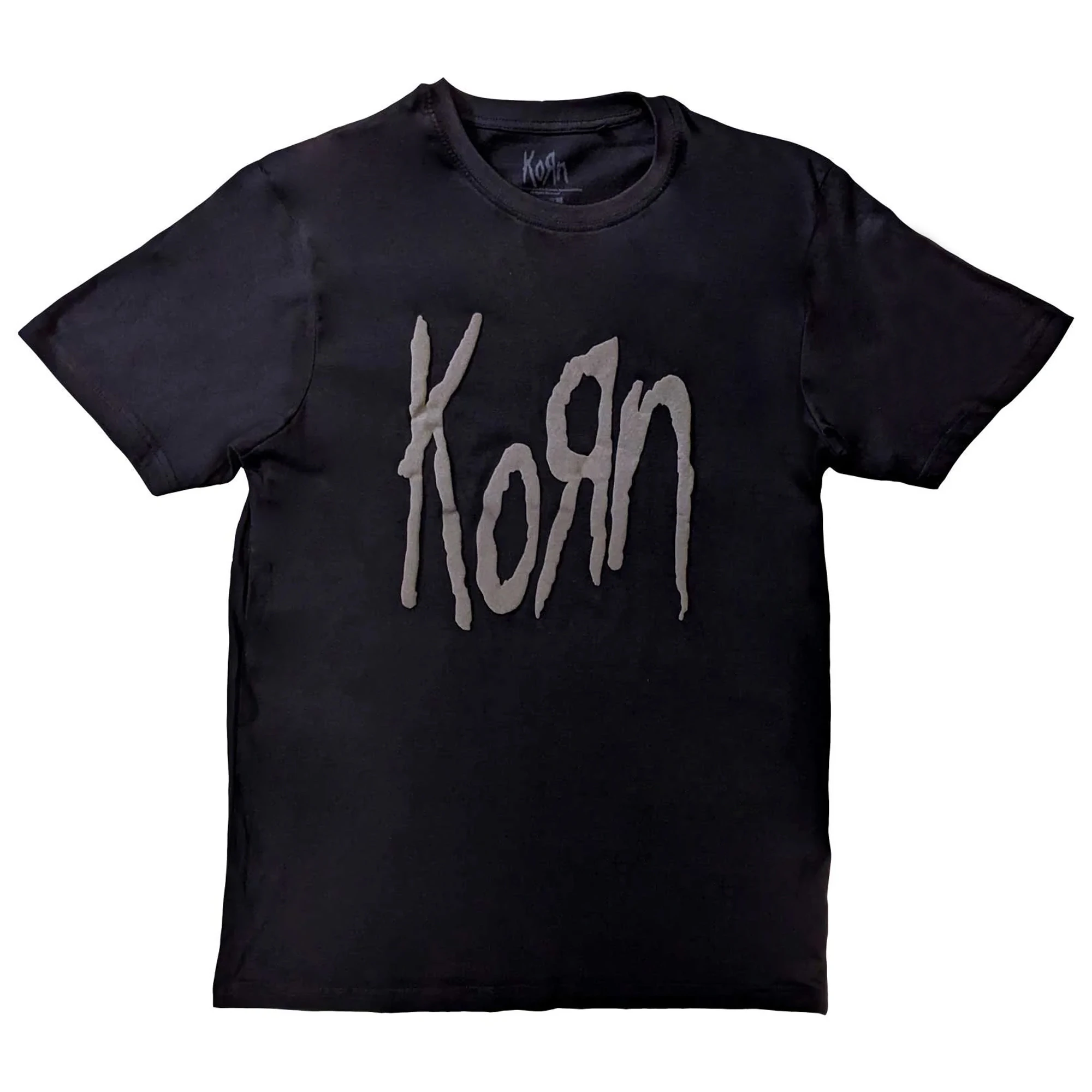 Korn Unisex Adult Logo Cotton Hi-Build T-Shirt (Black) - RO4358