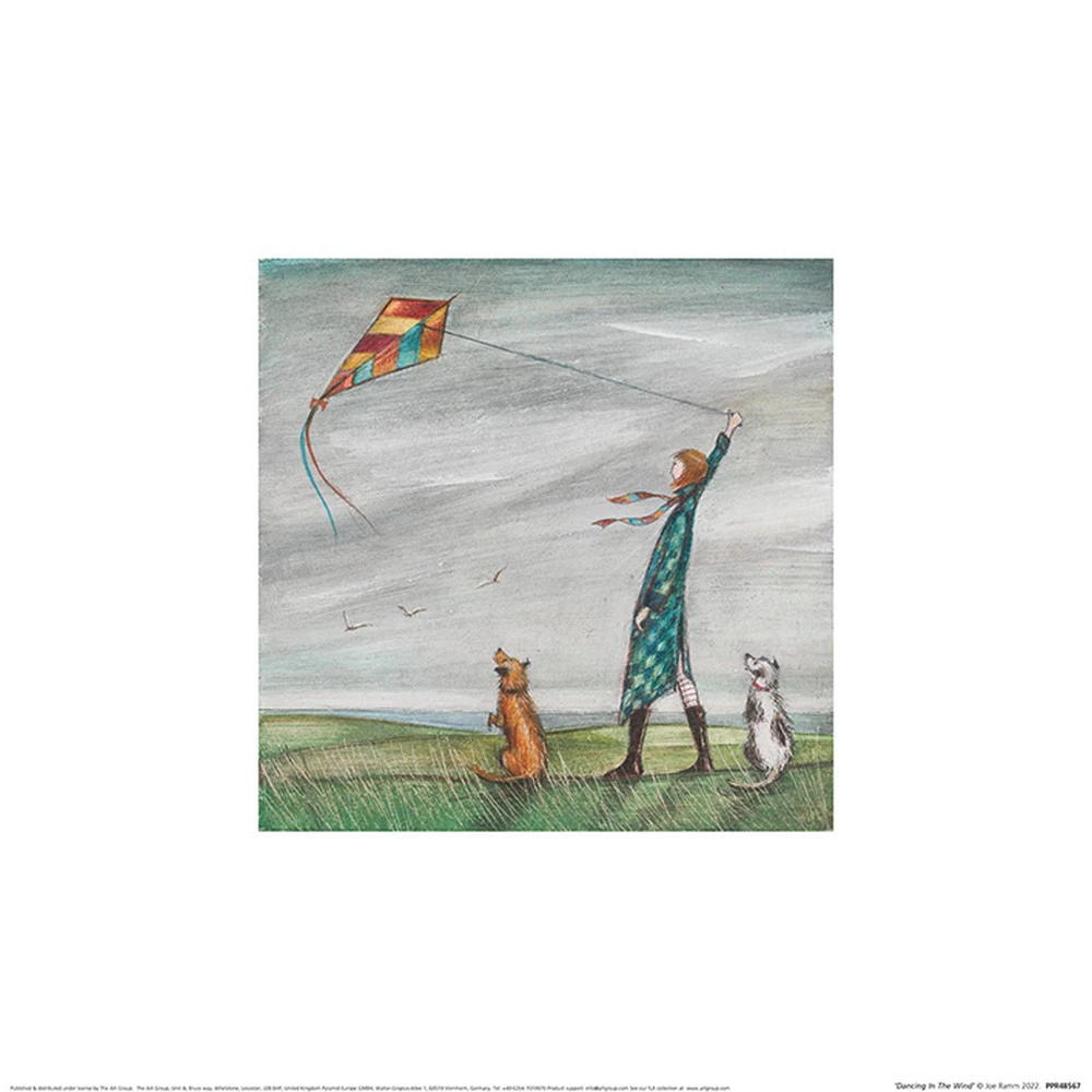 Joe Ramm Dancing In The Wind Poster (White/Green/Blue) - PM4207