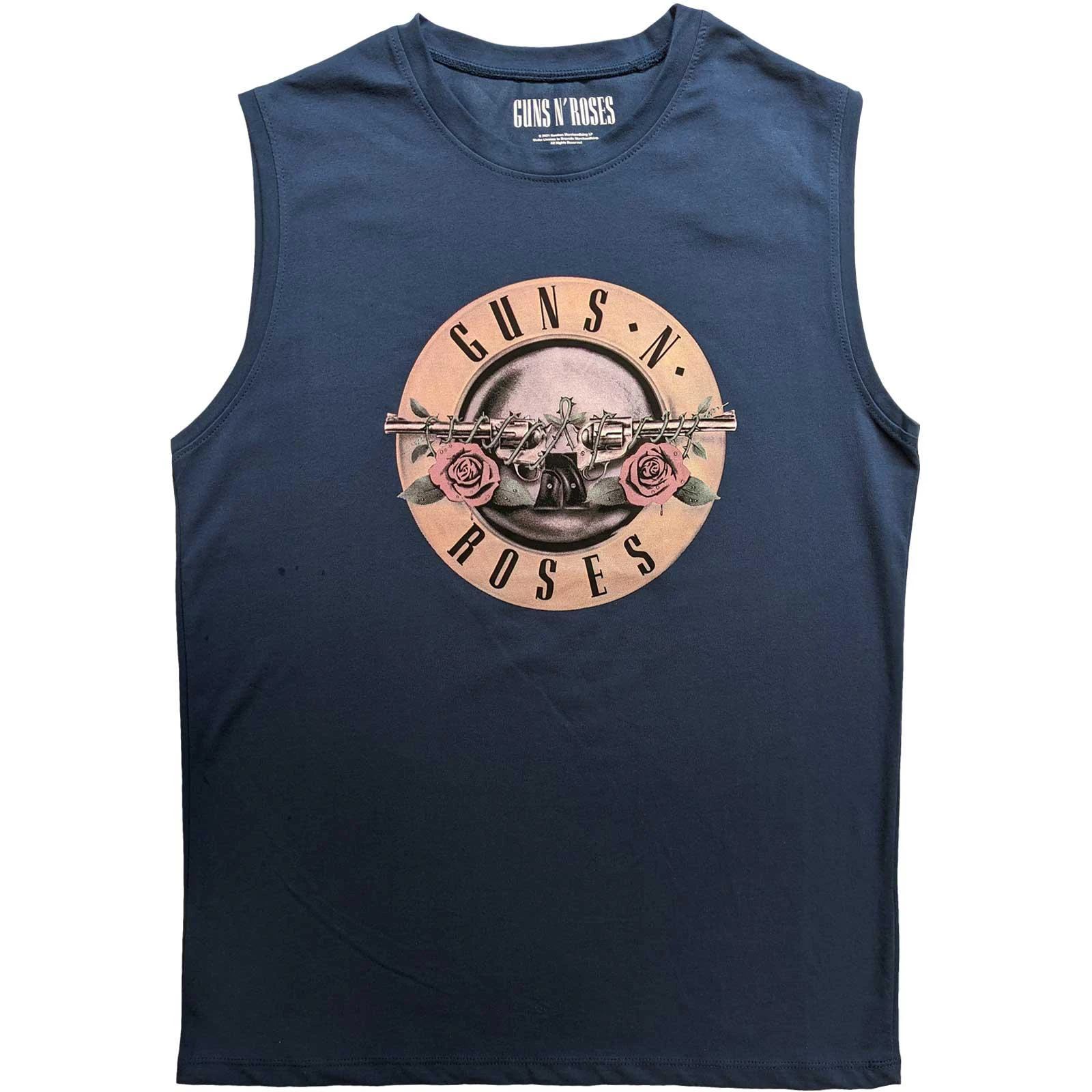 Guns N Roses Unisex Adult Classic Logo Cotton Tank Top (Denim Blue) - RO5743