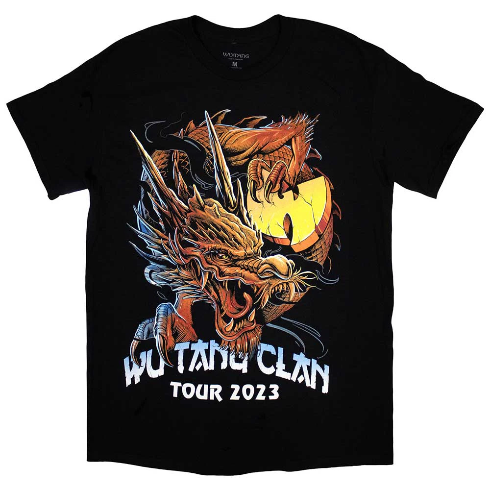 Wu-Tang Clan Unisex Adult Tour ´23 Dragon Back Print T-Shirt (Black) - RO10765