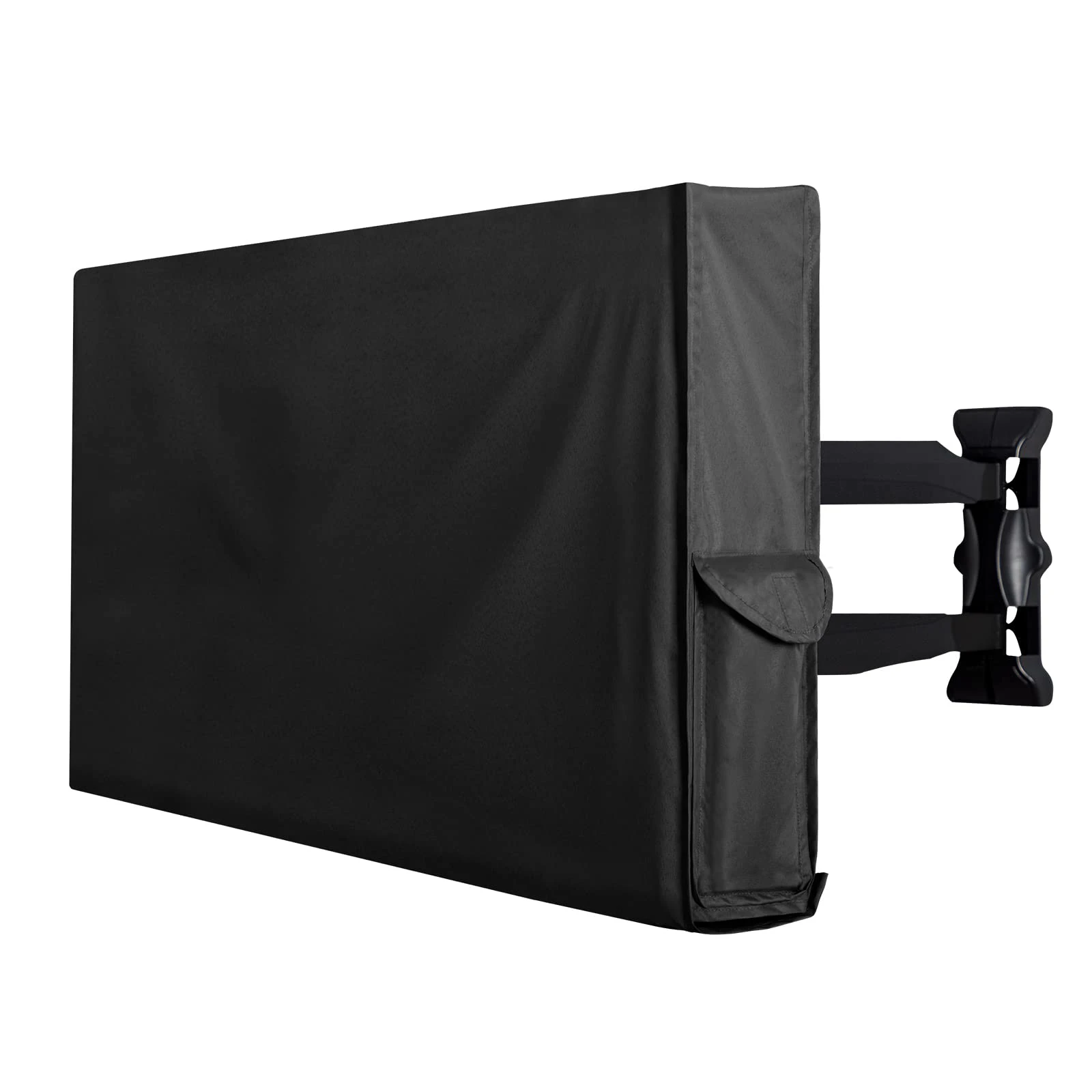 Multiple Size Options Super Waterproof Outdoor TV Cover with Remote Control Pocket Dustproof and Weatherproof Outdoor Television Protector Cover - Black