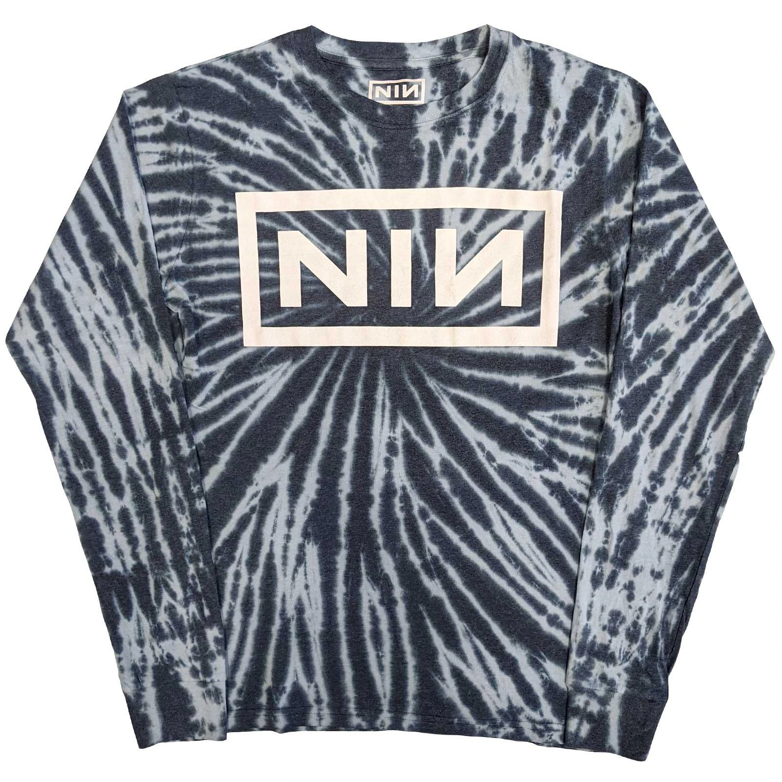 Nine Inch Nails Unisex Adult Tie Dye Cotton Logo Long-Sleeved T-Shirt (Blue) - RO4307