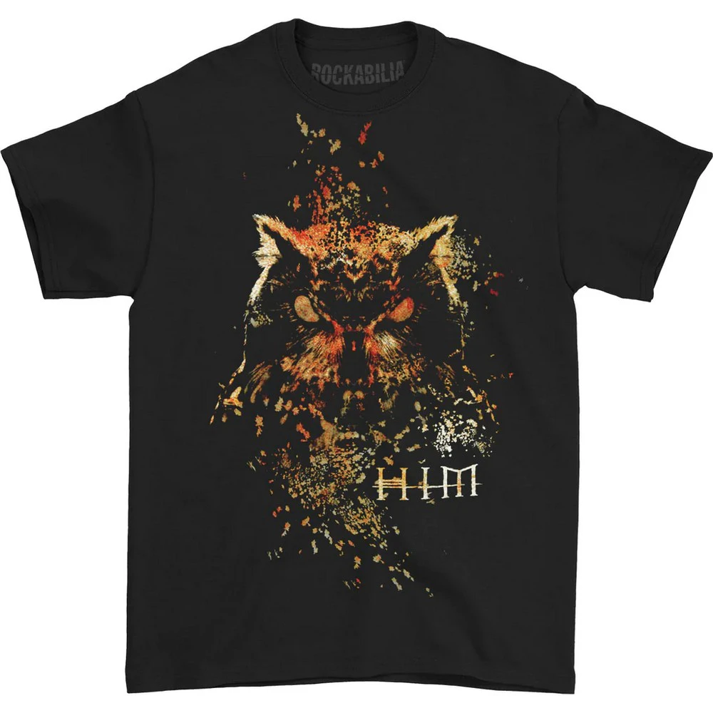 Him Unisex Adult Owl Cotton T-Shirt (Black) - RO8498