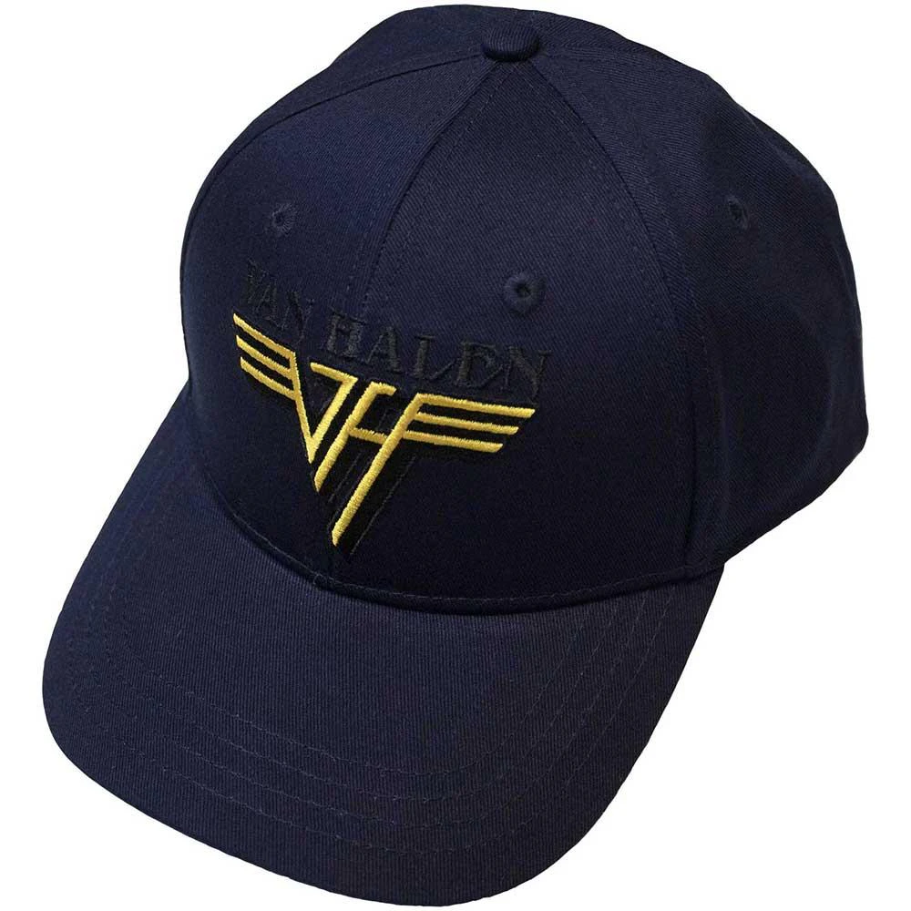 Van Halen Unisex Adult Text Logo Baseball Cap (Navy Blue/Yellow) - RO10686