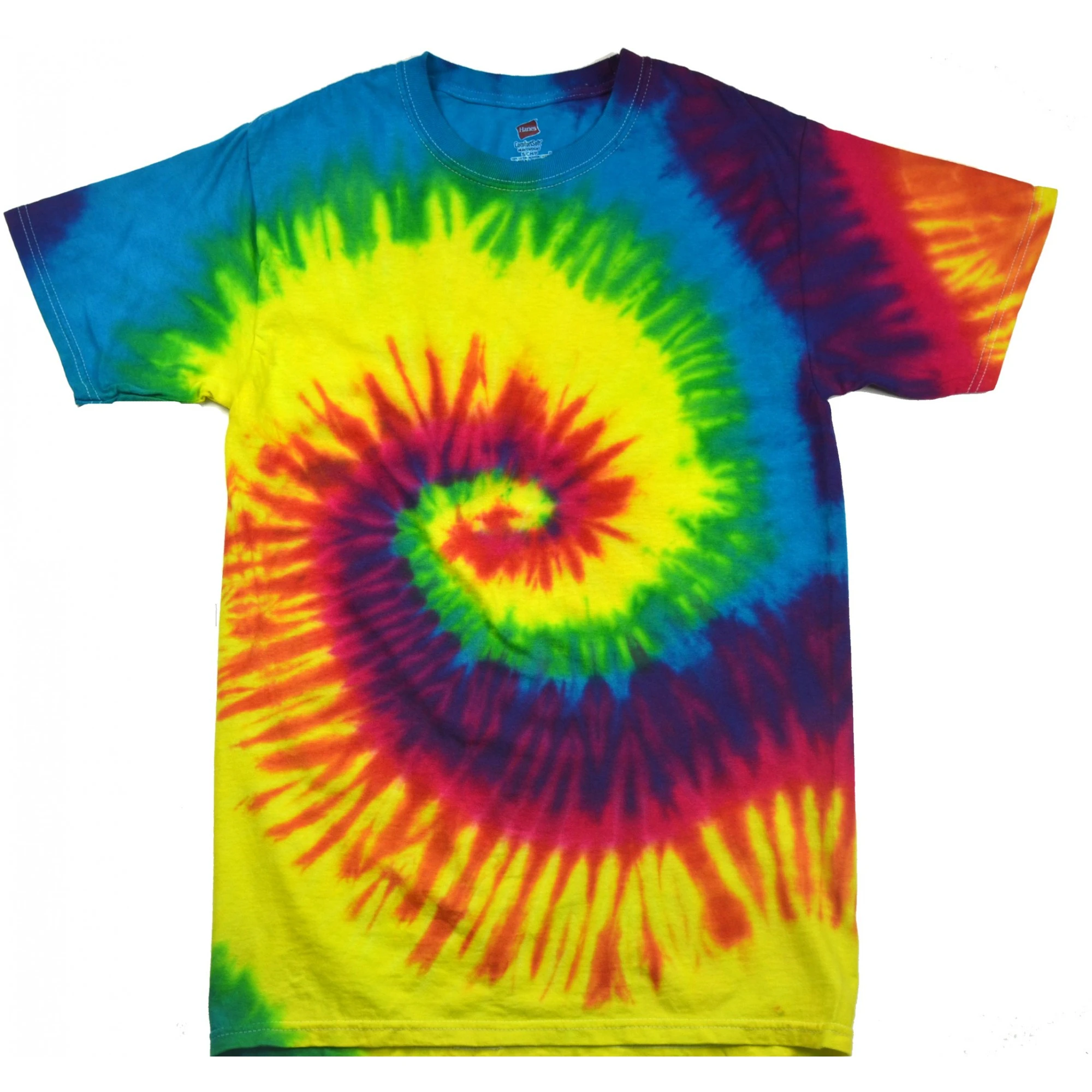 Colortone Womens Rainbow Tie-Dye Short Sleeve Heavyweight T-Shirt (Rainbow) - RW2627