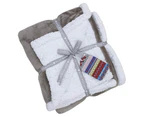 Riva Paoletti Luxe Sherpa Fleece Throw (Mocha) - RV1281