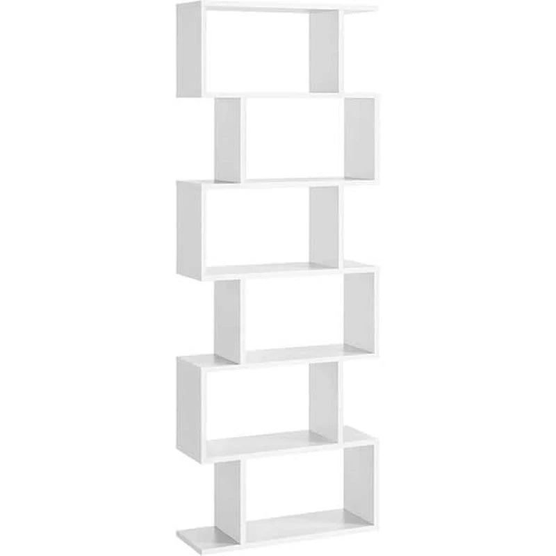 White Wooden Bookcase Bookshelf By Vasagle Elegant Shelf For Books