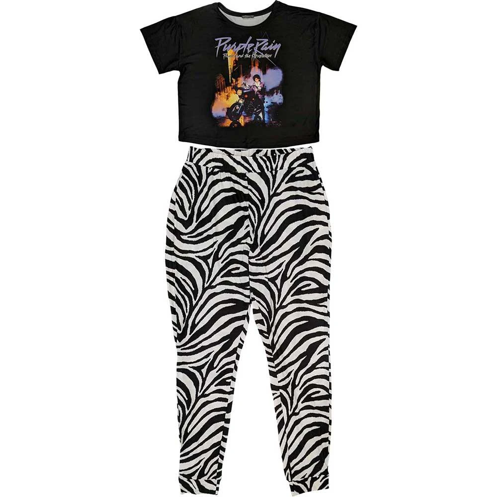 Prince Womens Purple Rain Pyjama Set (Black/White) - RO9831