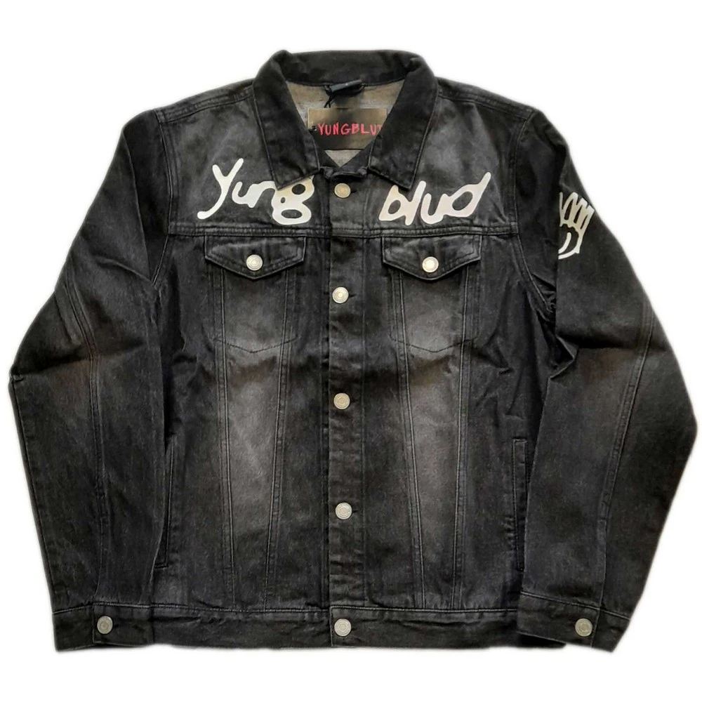 Yungblud Unisex Adult Be Fooking Happy Denim Jacket (Black Denim) - RO5263