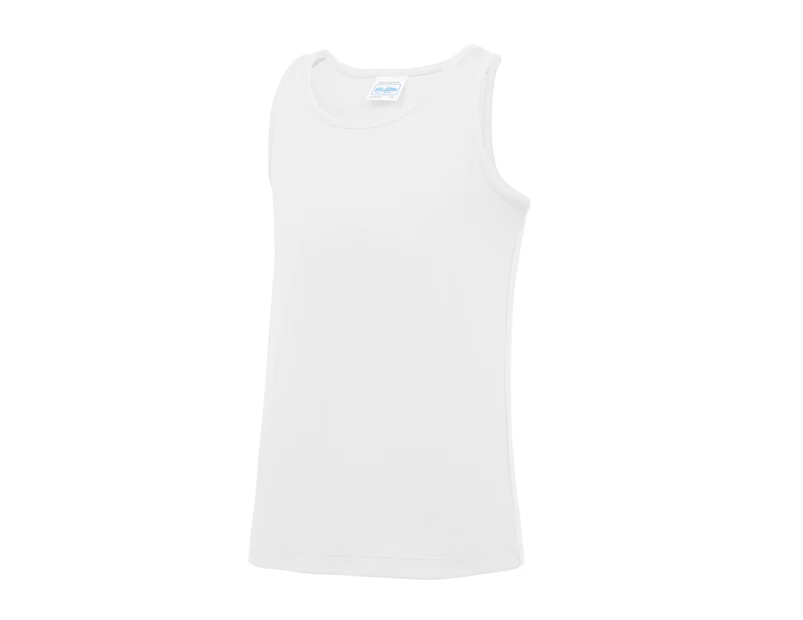 AWDis Just Cool Childrens/Kids Plain Sleeveless Vest Top (Arctic White) - RW4813