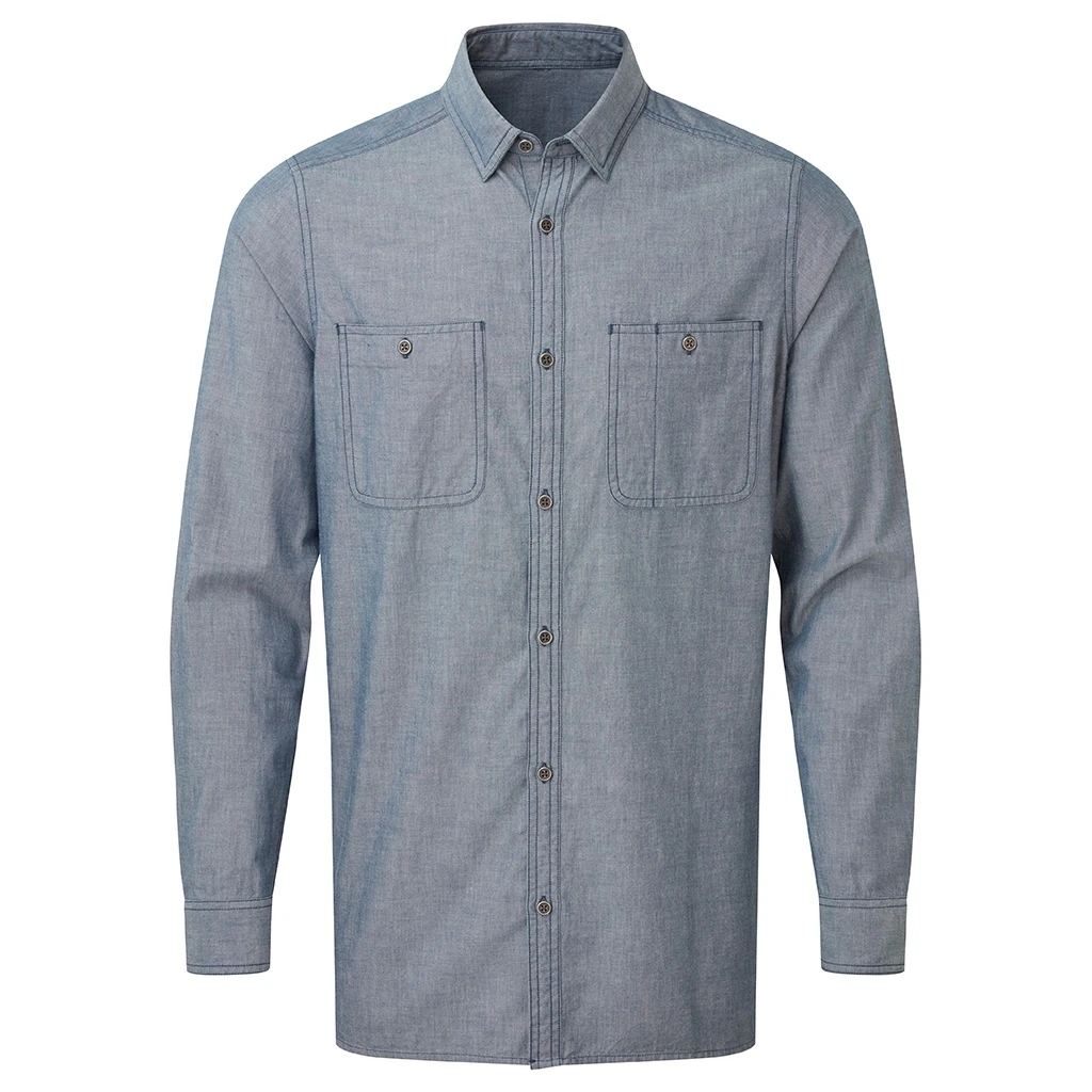 Premier Mens Organic Fairtrade Certified Chambray Shirt (Indigo Denim) - RW7982