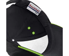 Beechfield Unisex Ultimate 5 Panel Contrast Baseball Cap With Sandwich Peak / Headwear (Black/Lime Green) - RW222