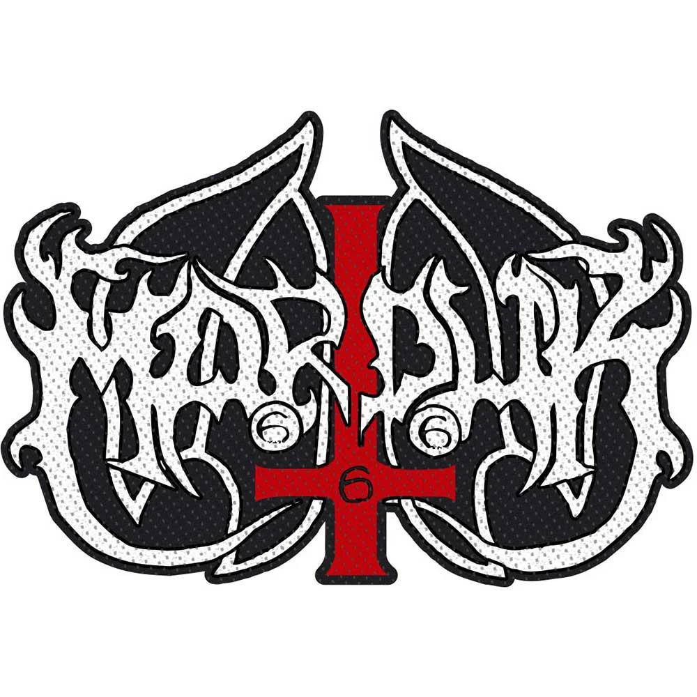 Marduk Logo Woven Cut Out Patch (Black/White/Red) - RO2936