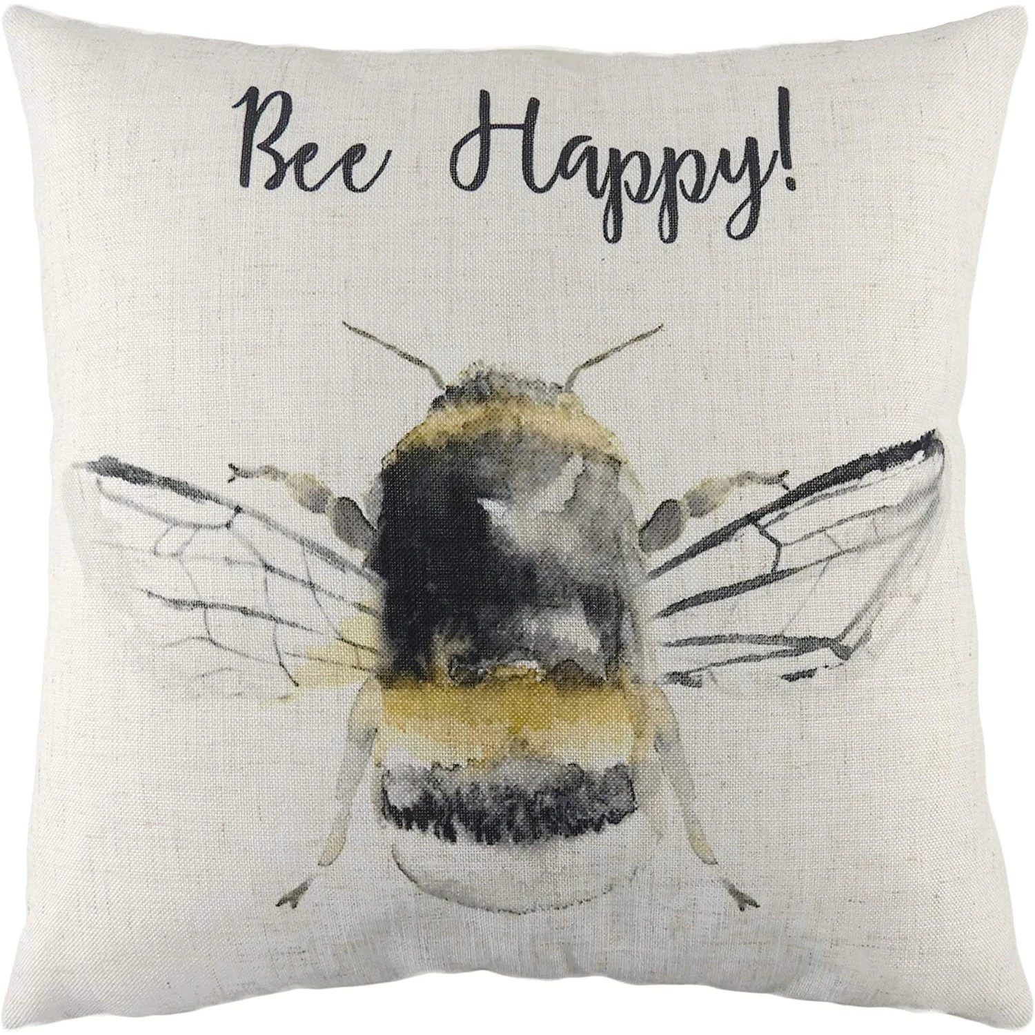 Evans Lichfield Bee Happy Cushion Cover (Black/Yellow/White) - RV1977