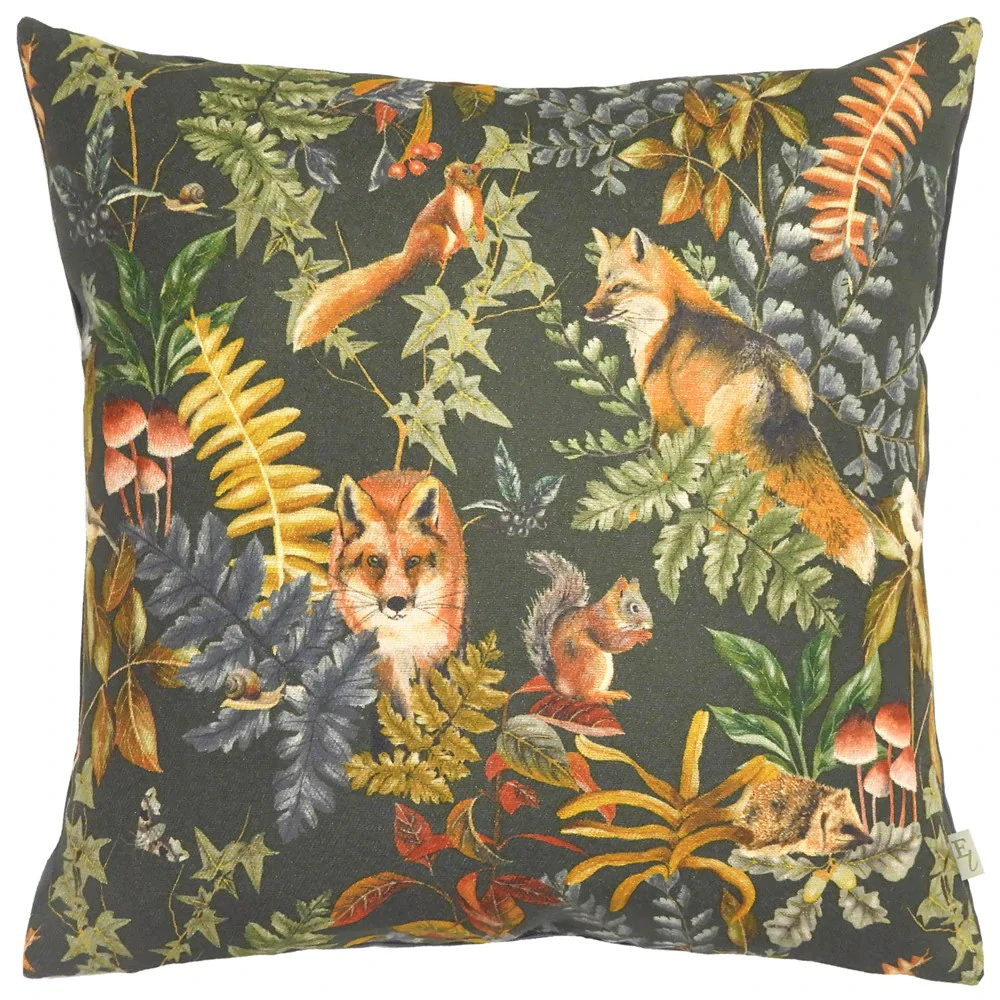 Evans Lichfield Forest Fox Cushion Cover (Grey) - RV2571