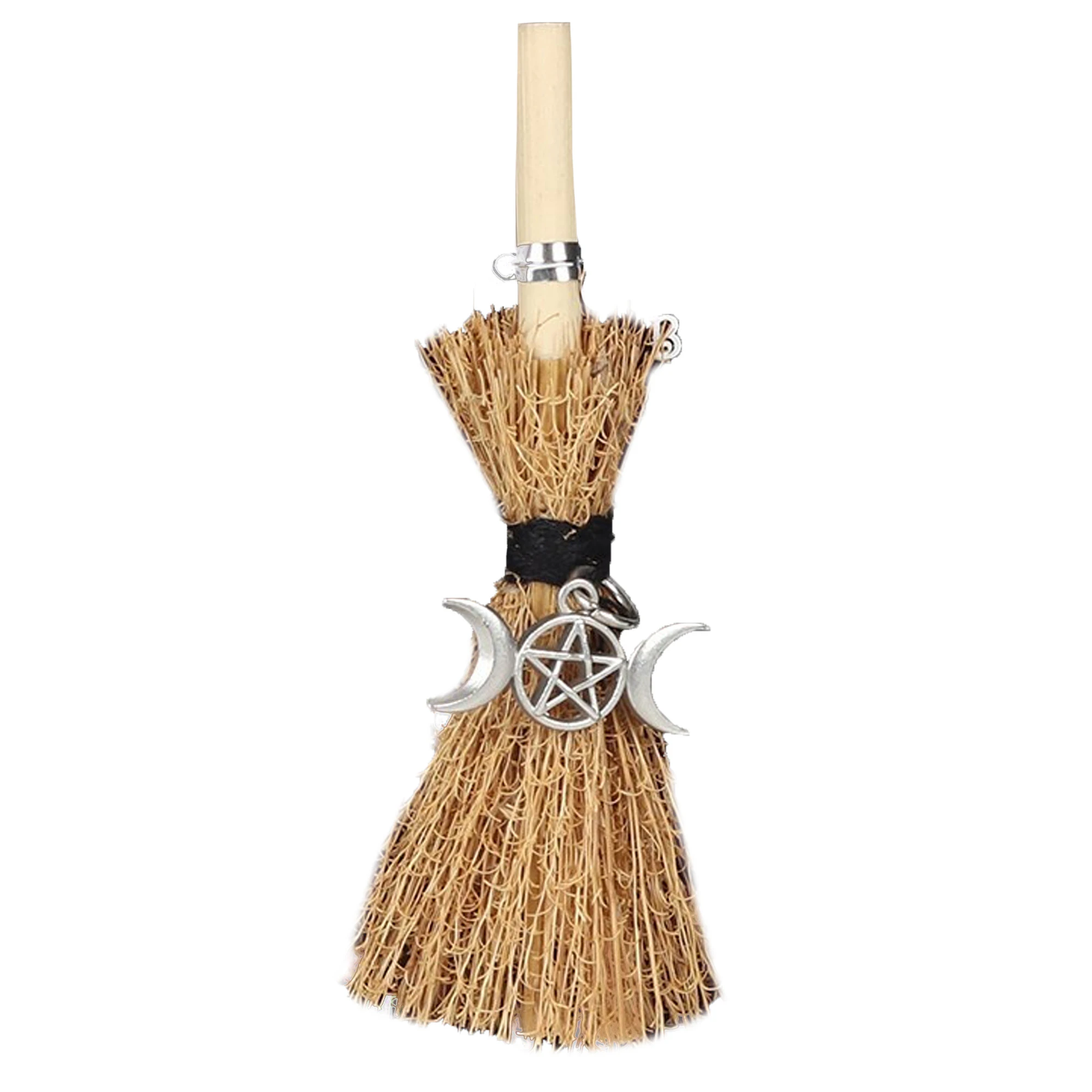 Something Different Mini Magick Triple Moon Broomstick (Brown/Silver) - SD3667