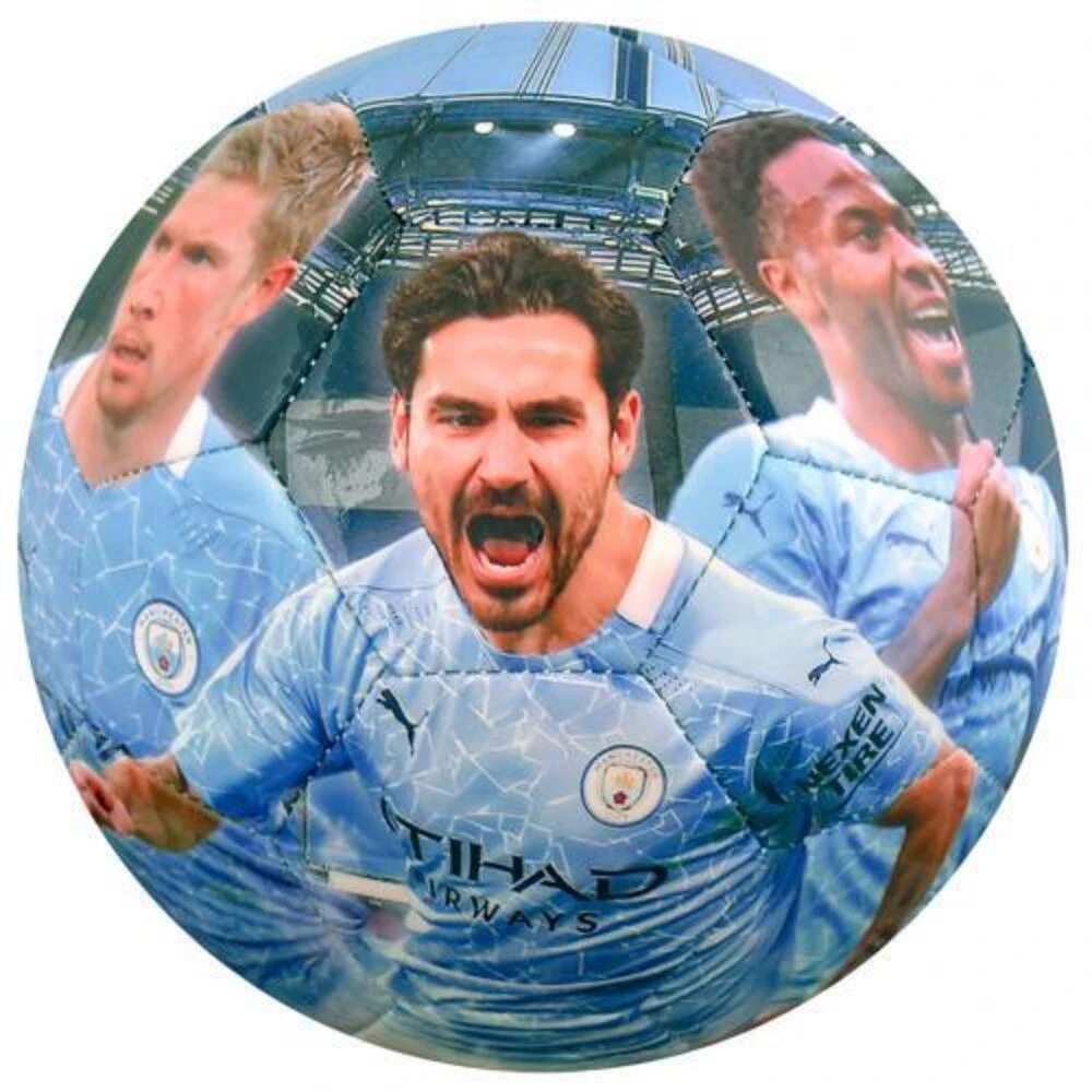 Manchester City FC Player Photograph Football (Sky Blue) - SG20215