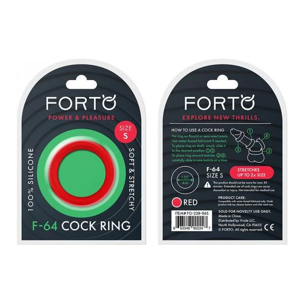 Forto F 64: 40mm 100% Silicone Ring Wide Sm Red Introducing The Forto F 64: 40mm 100% Silicone Wide Small Red Cock Ring Enhance Pl