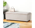 Artiss Storage Ottoman Blanket Box Table 97cm Velvet Taupe