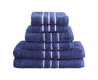 6 Pack Bath Towels Set Cotton Towel Navy