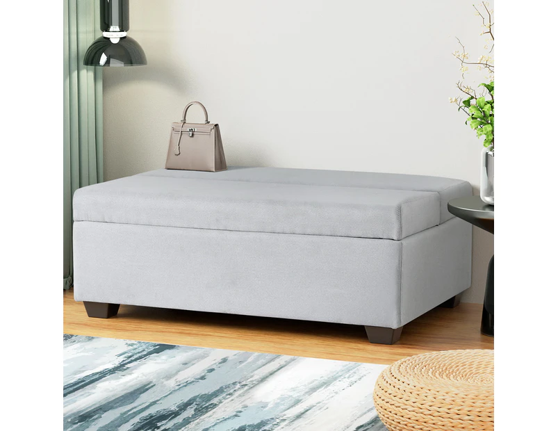 Artiss Ottoman Storage Sofa Bed 112cm Foldable Grey