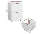 Artiss Filing Cabinet Files Storage Office Shelves File Organiser White 2 Drawer