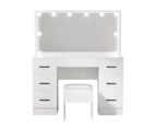 Artiss Dressing Table Set Stool 10 Led Bulbs White Debbie