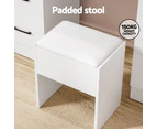 Artiss Dressing Table Set Stool 10 Led Bulbs White Debbie