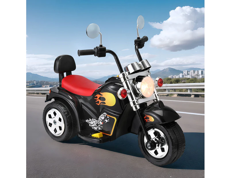 Rigo Kids Ride On Car Motorcycle Motorbike Electric Toys Horn Music 6V Black