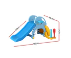 Keezi Kids Slide Set Baseball Bat Basketball Hoop Outdoor Playground 120cm Blue