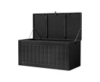 Gardeon Outdoor Storage Box 830L Container Lockable Bench Tool Shed All Black