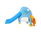 Keezi Kids Slide Set Baseball Bat Basketball Hoop Outdoor Playground 120cm Blue