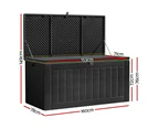 Gardeon Outdoor Storage Box 830L Container Lockable Bench Tool Shed All Black