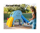 Keezi Kids Slide Set Baseball Bat Basketball Hoop Outdoor Playground 120cm Blue