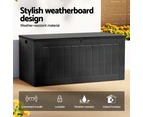 Gardeon Outdoor Storage Box 830L Container Lockable Bench Tool Shed All Black