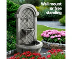 Gardeon Solar Fountain Water Feature Wall Mount Garden Fountains 80CM Grey