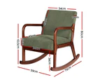 Artiss Rocking Armchair Nursery Chair Corduroy Green