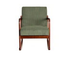 Artiss Rocking Armchair Nursery Chair Corduroy Green