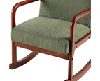 Artiss Rocking Armchair Nursery Chair Corduroy Green