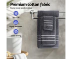 6 Pack Bath Towels Set Cotton Towel Grey