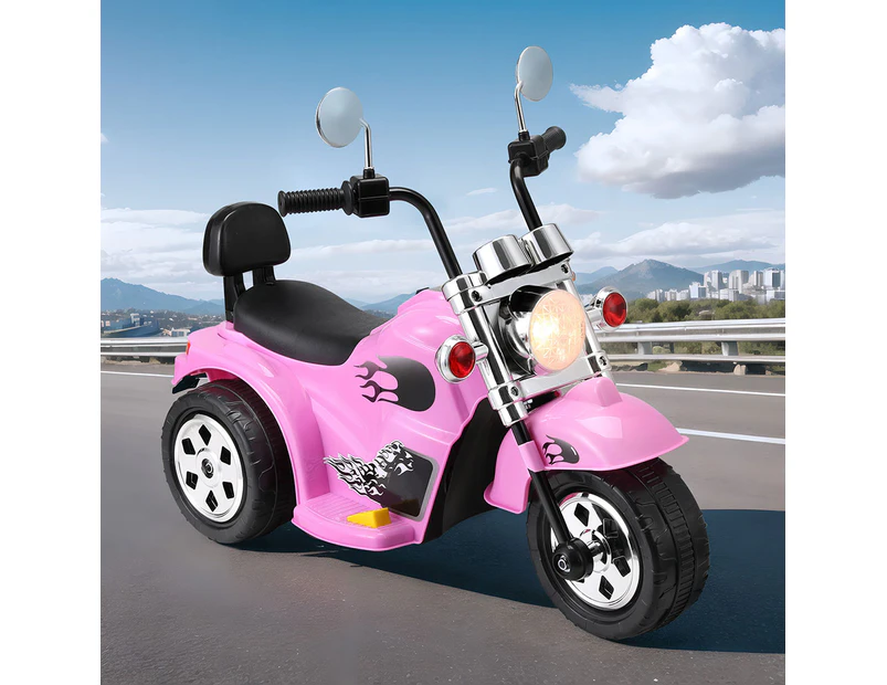 Rigo Kids Ride On Car Motorcycle Motorbike Electric Toys Horn Music 6V Pink