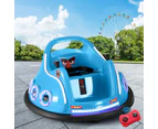 Kids Ride On Car Bumper Electric Toys Cars Light Remote Angry Birds Sticker Blue