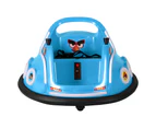 Kids Ride On Car Bumper Electric Toys Cars Light Remote Angry Birds Sticker Blue