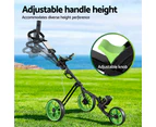 Everfit Golf Buggy Quick Folding Trolley Golf Cart 3 Wheels Height Adjustable