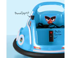 Kids Ride On Car Bumper Electric Toys Cars Light Remote Angry Birds Sticker Blue