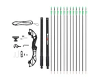 Everfit 55lbs Bow Arrow Set Recurve Takedown Archery Hunting for Beginner Green